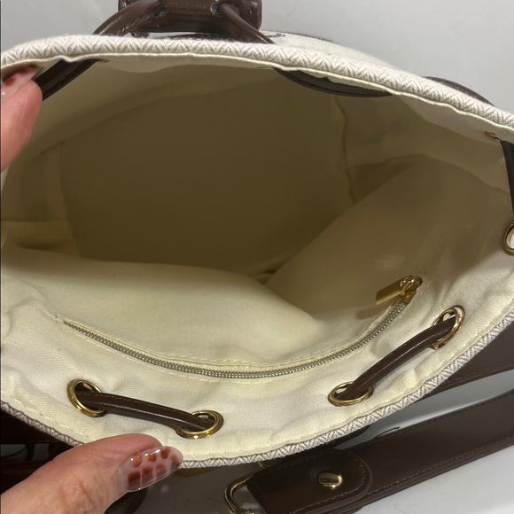 Upcycled Hermes Dustbag Brown and Cream Women's Bag - Picture 3 of 3